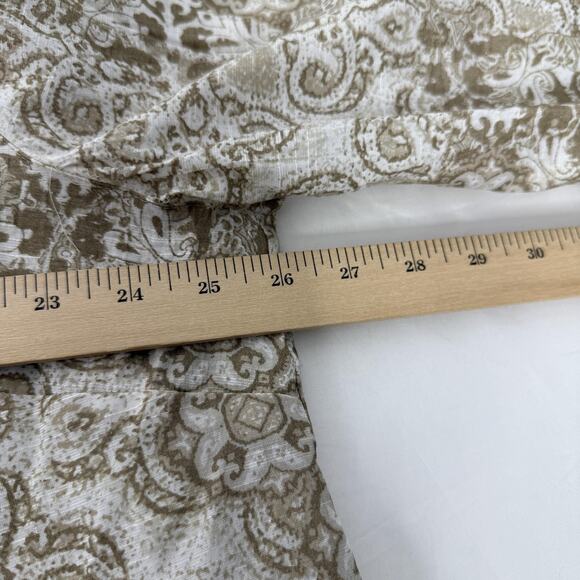 Ruby Rd Woman Blouse Womens 3X Beige Paisley Button Pintuck Long Sleeve Boho - Picture 6 of 7